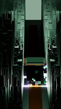 Memory module between circuit boards