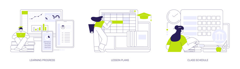 Plakat Online teaching software abstract concept vector illustrations.