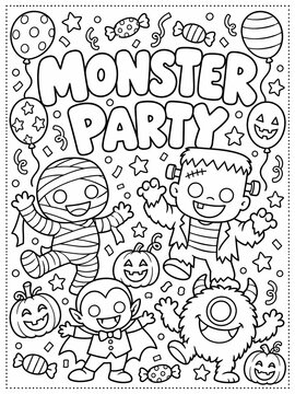 happy halloween coloring sheet printable for kids - coloring pages