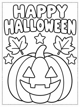 happy halloween coloring sheet printable for kids - coloring pages