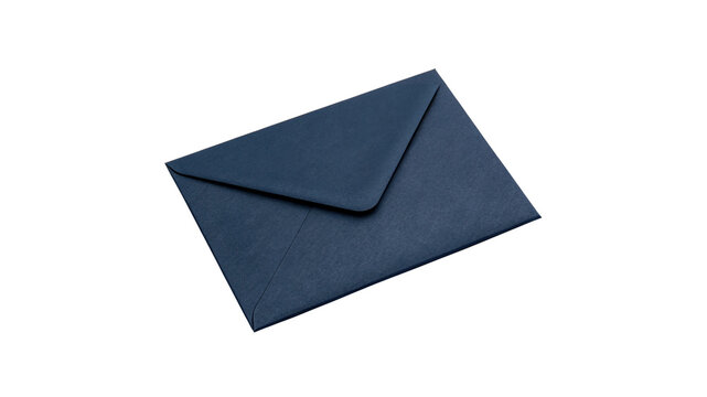 Blank clean dark blue paper letter envelope classic postal mail delivery isolated on transparent background