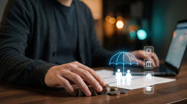 Professional insurance advisor formulating comprehensive life insurance planning, family financial protection, wealth preservation strategies, risk management, and long-term security.