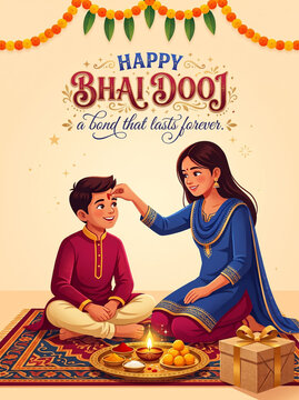 vector illustration of bhai dooj banner