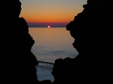 オホーツク海に沈む夕陽