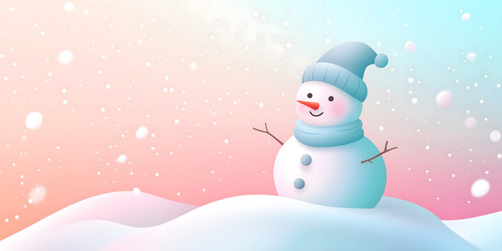 Pastel Candy-Tone Snowman Background