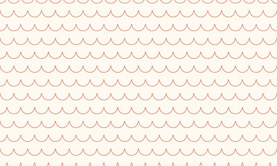 Scallop fish scale seamless pattern in terracotta, elegant art deco wallpaper © MdMahin