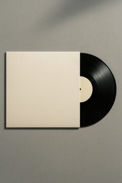 Vinyl record in minimalist sleeve.