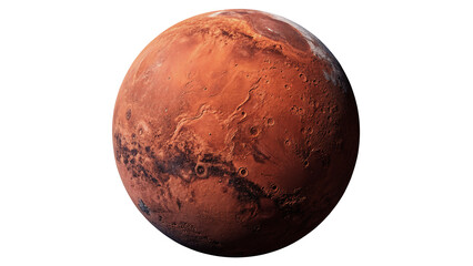 Planet Mars red globe sphere astronomy science object isolated on transparent background © Daisy
