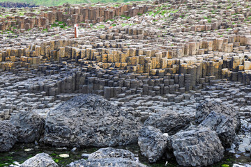 Close-up view of basalt columns at the Giant's Causeway near Bushmills in Northern Ireland © Kateryna M