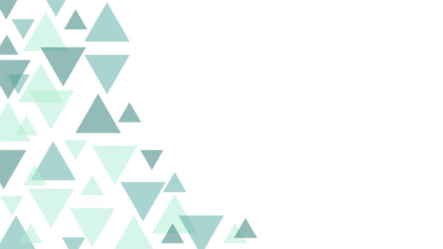 Abstract Geometric Triangle Background with Light Green Mint Colors, Modern Minimalist Vector Mosaic Pattern Template for Business Card, Banner, Presentation Cover Design