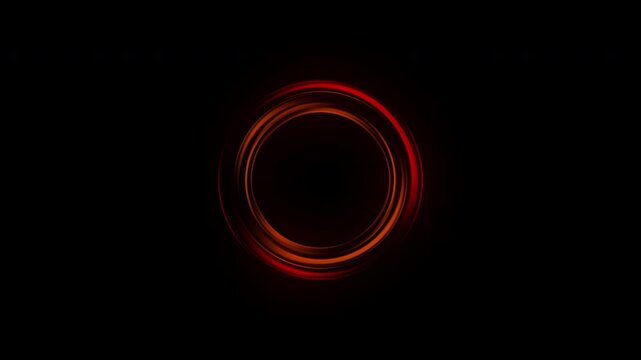 Red Orange Abstract Ring Background with Circular Glow and Smooth Light Flow
