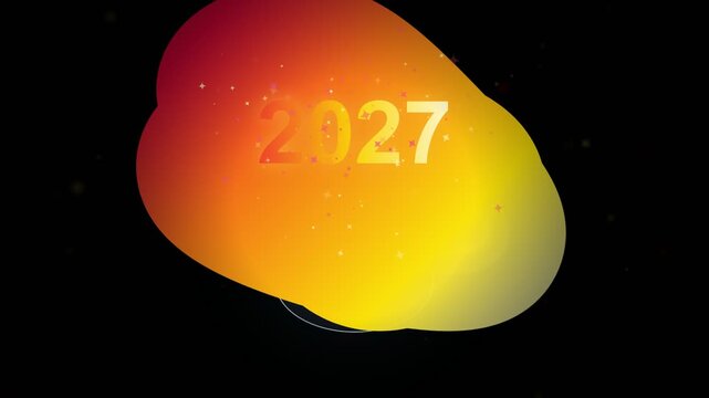 2027 new year celebration background with glowing abstract shape