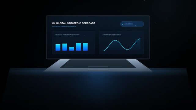 Q4 global strategic forecast dashboard on laptop screen