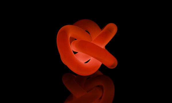 Small 3D glass knot with a faint reflection