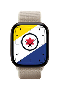 Health smartwatch with Bonaire, Sint Eustatius and Saba flag wallpaper (isolated, transparent PNG)