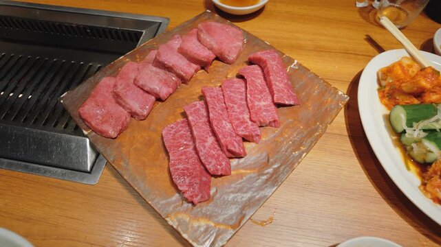 Yakiniku restaurant. Yakiniku, charcoal grill, grill, kalbi, high-end, harami, wagyu, Korean, platter, gourmet, eatery, restaurant.