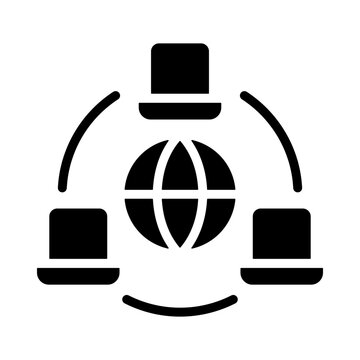 Networking Icon - Solid Black