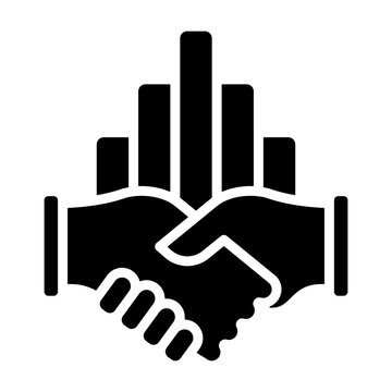 Joint Ventures Icon - Solid Black