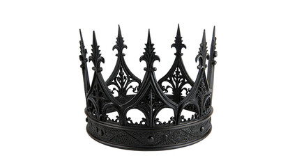 Elegant luxury black gothic crown tiara ornament isolated on transparent background © Alice