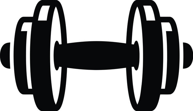Black dumbbell vector illustration