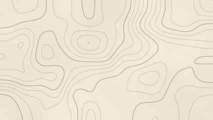 Sepia topographic contour lines on ivory paper © niknet