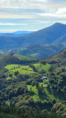 Fototapeta premium Galician rural landscape, Central Massif in Galicia, Spain