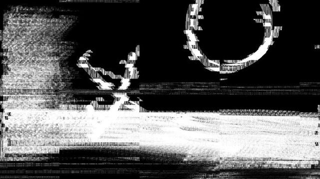 Line marks cross frame grainy signal distressed noise blocks. monochrome vintage glitch overlay for expressive transitions, punk music promos title reveals, cinematic intros creative montage sequences
