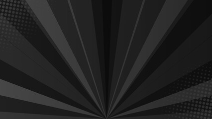 Bold red retro comic style radial sunburst background with halftone texture, black and white abstract background with rays © Adddesigner97