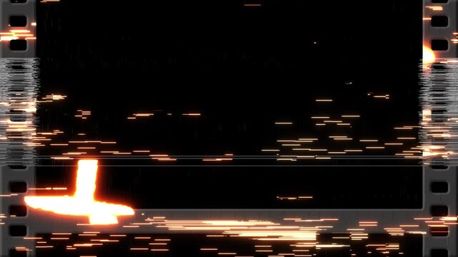 Gray film frames sprocket holes appear jagged interference bands faint scratches. damaged vintage overlay nostalgic transitions, archive themes, gritty music promos experimental opening sequences.