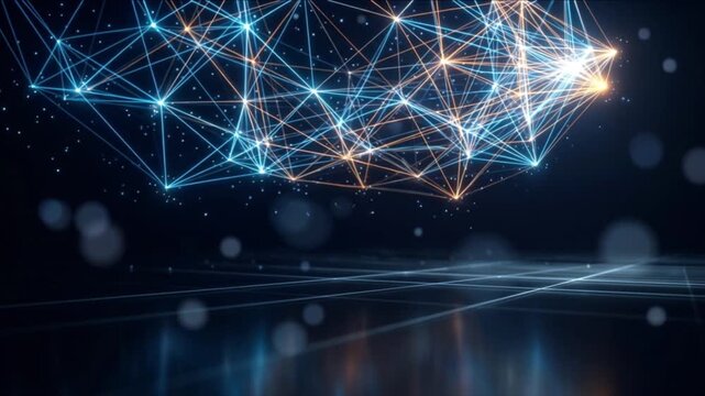光の量子神経ネットワークとデータハブが連動するサイバー空間背景