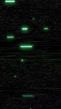 Glowing bars cross frame horizontal static, scattered pixel fragments mint highlights. digital glitch transition overlay suits technology titles, gaming intros, electronic music videos gritty edits.