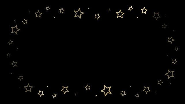Gold Star Outlines Circling Clockwise Around the Frame, Empty Center