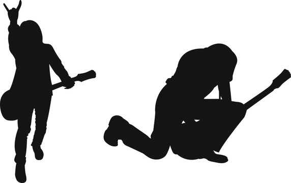 Silhouette of Rock Guitarists for Concert Poster Promotion
