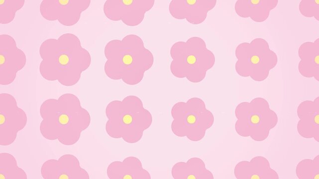 Cute blooming pink flower decorative wallpaper animation gentle graphic backdrop for branding