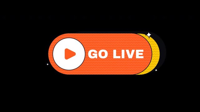 Live Streaming Broadcast Icon with Button Animated Loop on Alpha Channel
