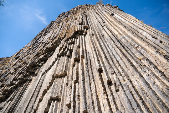 Columnar Basalt Cliffs of the Symphony of Stones in Garni, Armenia.