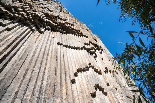 Columnar Basalt Cliffs of the Symphony of Stones in Garni, Armenia.