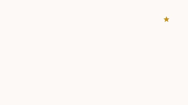 Seamless 4K looping winter holiday animation: single small element softly breathing. Flat vector shapes in gold and yellow on a light background with generous copy space for your own greeting or title