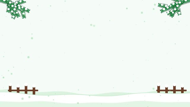 Animated festive snow drift bottom growing softly in a minimal flat vector style, green and emerald on a light background. Smooth 4K seamless loop with calm motion and plenty of empty space for text. 
