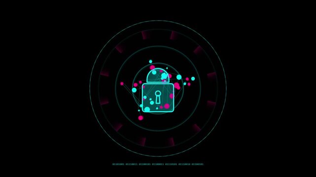 Abstract quantum security data particles moving in a dark digital
