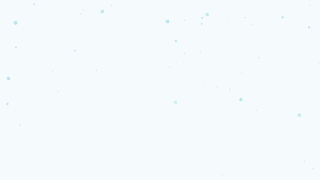 Animated festive layered snow depth four tiers in a minimal flat vector style, teal and turquoise on a light background. Smooth 4K seamless loop with calm motion and plenty of empty space for text. Wi