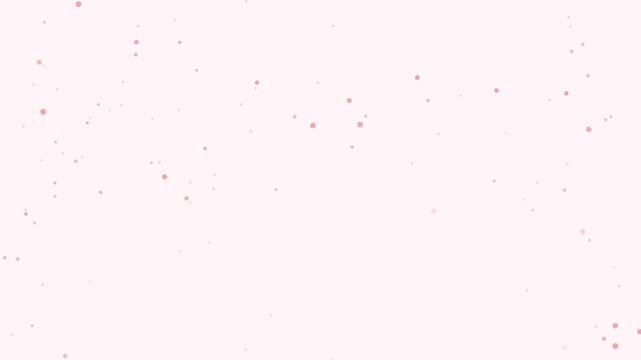 Seamless 4K looping winter holiday animation: dense snow background fast stream. Flat vector shapes in red and pink on a light background with generous copy space for your own greeting or title. Horiz