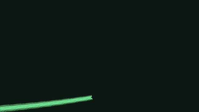 Seamless 4K looping winter holiday animation: single branch bottom gently swinging. Flat vector shapes in green and emerald on a dark background with generous copy space for your own greeting or title
