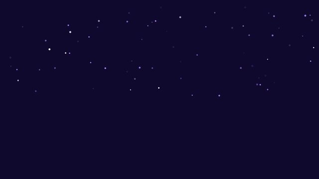 Seamless 4K looping winter holiday animation: violet winter field points twinkling. Flat vector shapes in deep blue on a dark background with generous copy space for your own greeting or title. Horizo