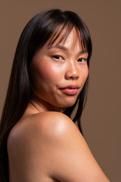 Beautiful asian woman portrait, asian woman portraying natural beauty and glow