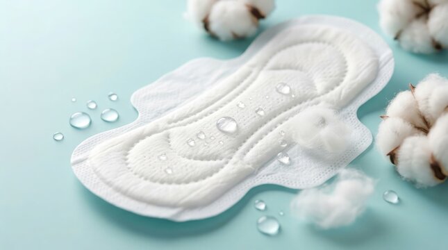 A detailed examination of a sanitary pad focusing on absorbency comfort and hygiene for menstrual cycle management and feminine wellness