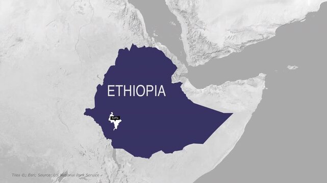Map of Kaffa, Ethiopia