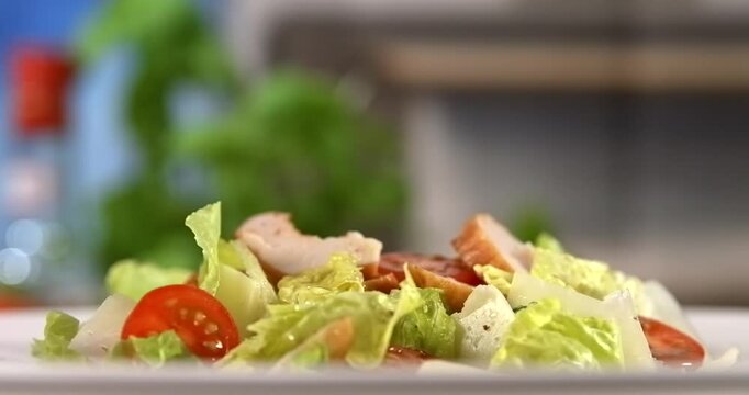 Fresh caesar salad close up