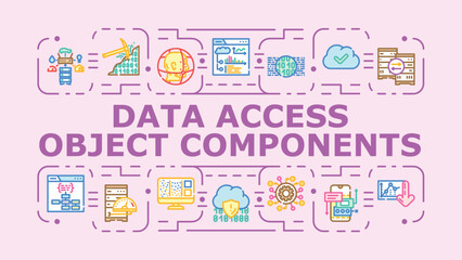 Fototapeta premium Data access object components concept. Interface repository, datasource schema, implementation connection icon vector illustration