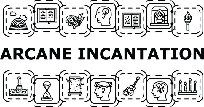 Arcane incantation concept. Occult magic, enchantment ward, summoning rune icon vector illustration